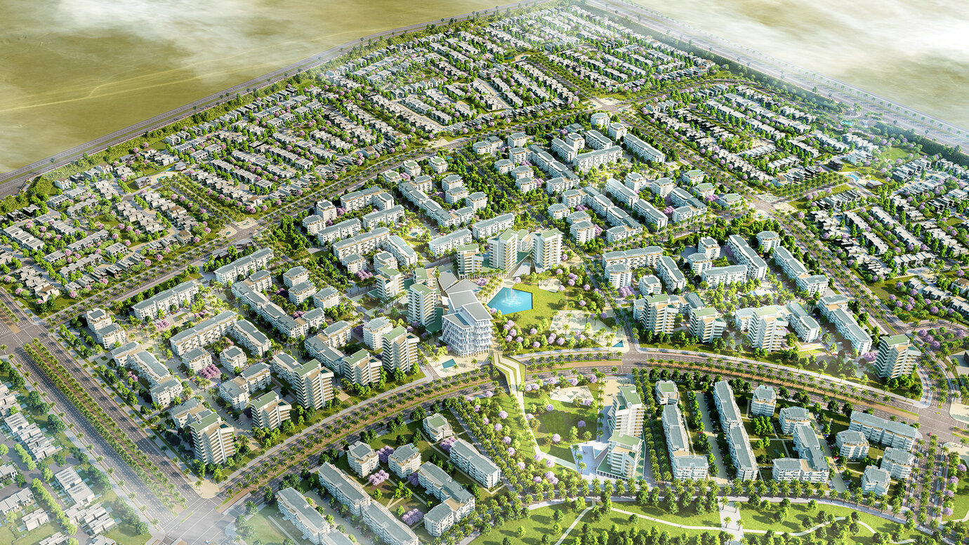 住宅区中心鸟瞰图