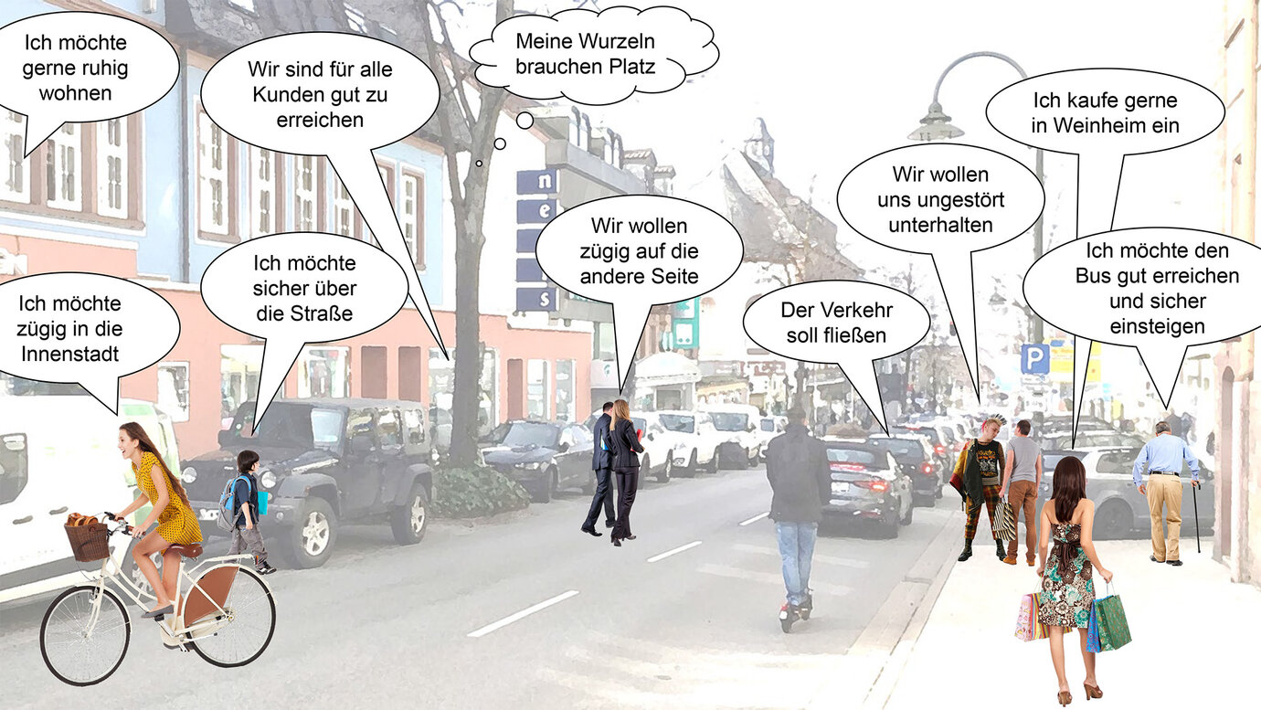 魏因海姆班霍夫大街 (Bahnhofstraße Weinheim) 的使用冲突