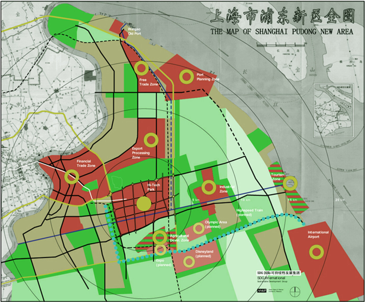 浦东城区航拍图